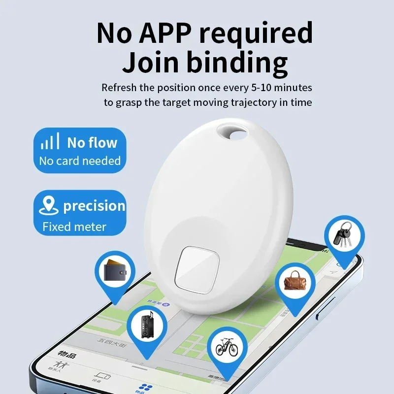 Mini Smart Tag Security Anti-lose Finder Works with IOS Tracker Locator Find My for Key Pet Luggage Backpack