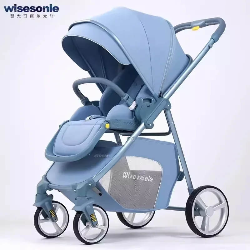 Wisesonle kinderwagen kan zitten in beide richtingen liggen Lichtgewicht opvouwbare en hoog landschap pasgeboren kinderwagen