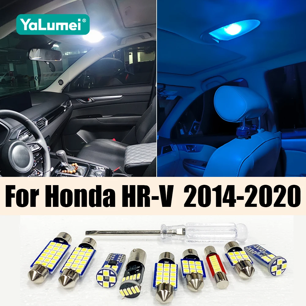 

Для Honda HR-V HRV Vezel 2014-2020: Комплект из 12 светодиодных ламп для салона, освещения для чтения и багажника, аксессуары