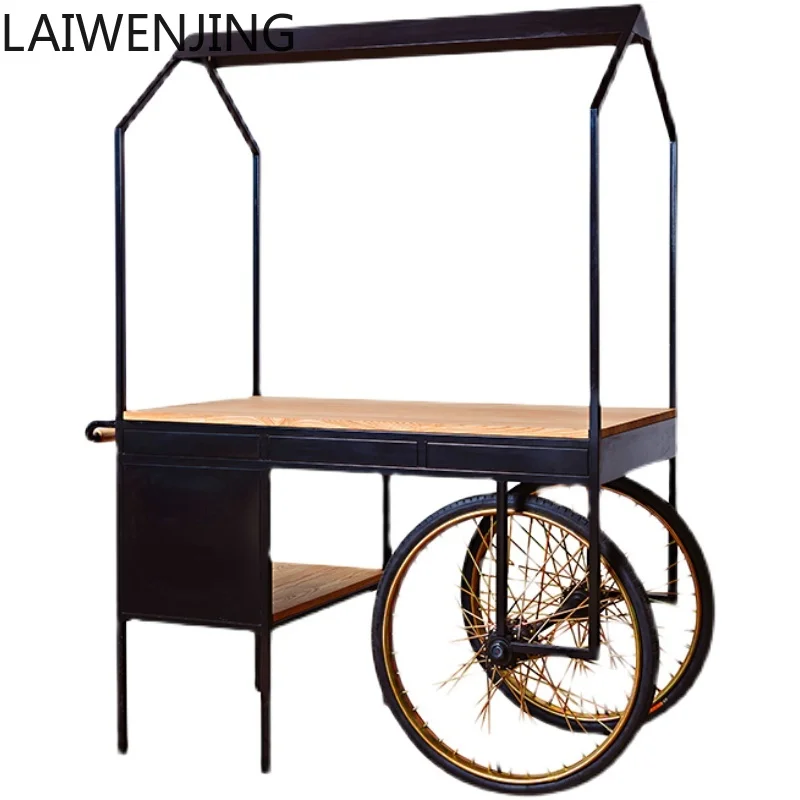 

HLZ wrought iron trolley float flower shop display rack supermarket shelf car outdoor stall disassembly and assembly rack