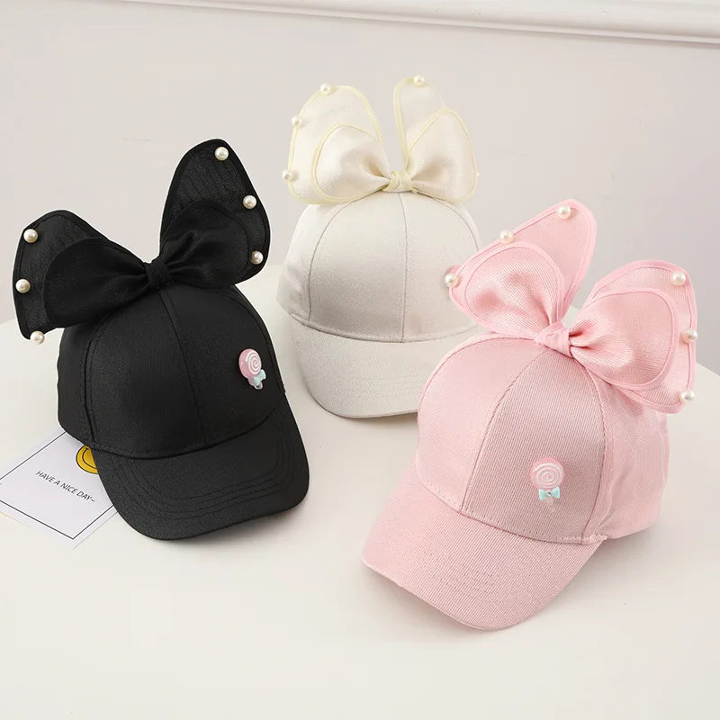 2021 Spring/Summer New Sunscreen Parent-Child Cute Fashion Bow Peaked Cap Children Hat Baseball Cap Sun Hat