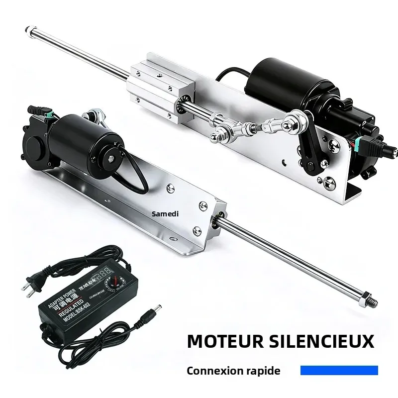 Kit de moteur d'actionneur linéaire alternatif 24 V DC, bascule télescopique silencieuse avec régulation de vitesse pour projets de bricolage, course de 2 à 8 cm