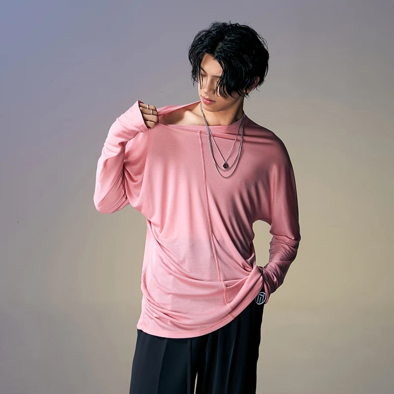 Men\'S Latin Dance Tops Male Long Sleeved V-Neck Mesh Training Shirt Adult Tango Samba Chacha Ballroom Dance Practice Wear 11243