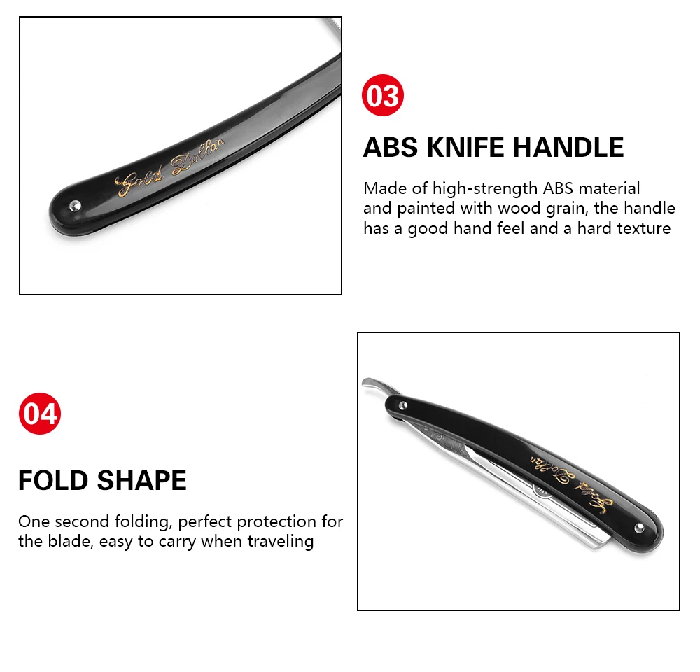 Klassische Straight Edge Barber Razor Schönheit Professionelle Rasiermesser Salon Qualität Manuelle männer Bart Cut Throat Shavette – Detail 5