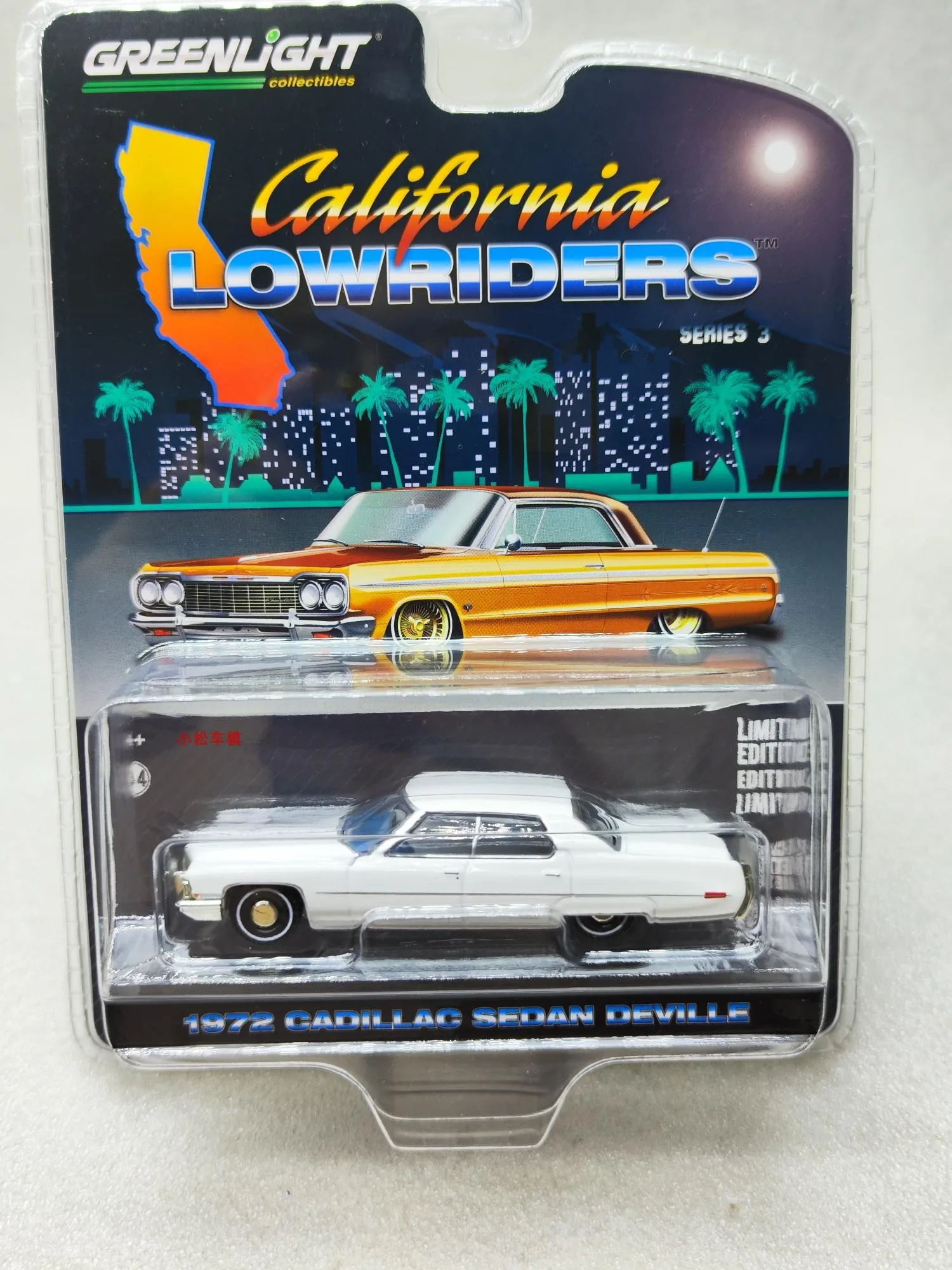 

1:64 California Low lying Series 3-1972 Cadillac car deVille Cotillard коллекция моделей автомобилей