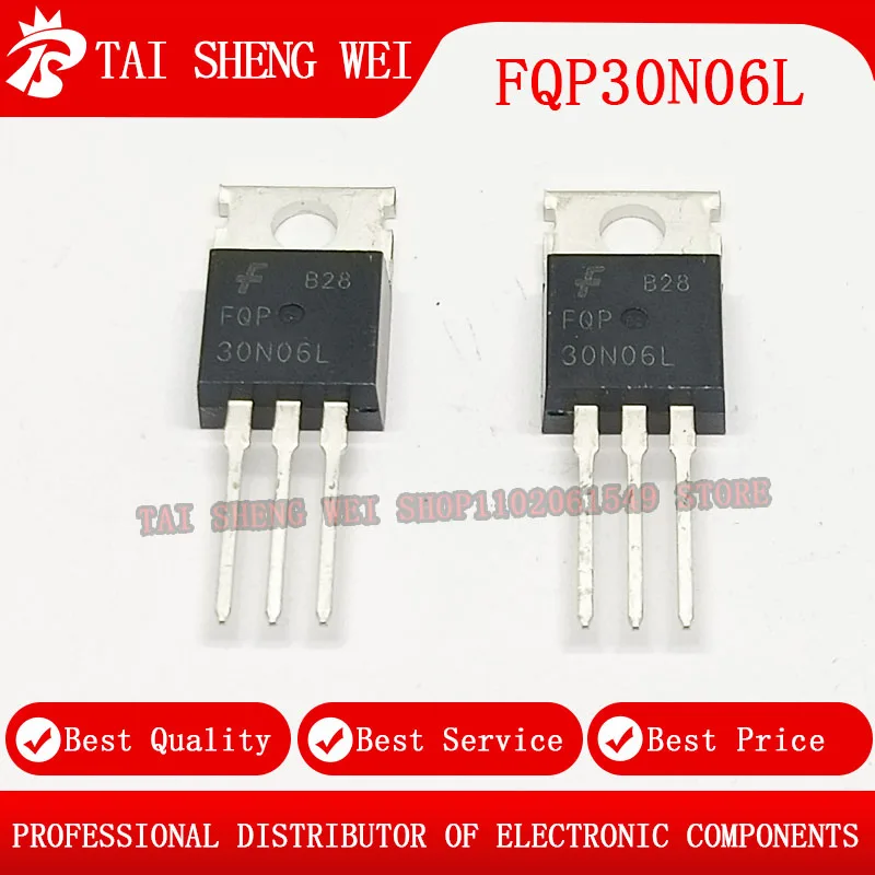 

10pcs FQP30N06L FQP 30N06L FQP30N06 30A 60V TO-220 TO220 New Original