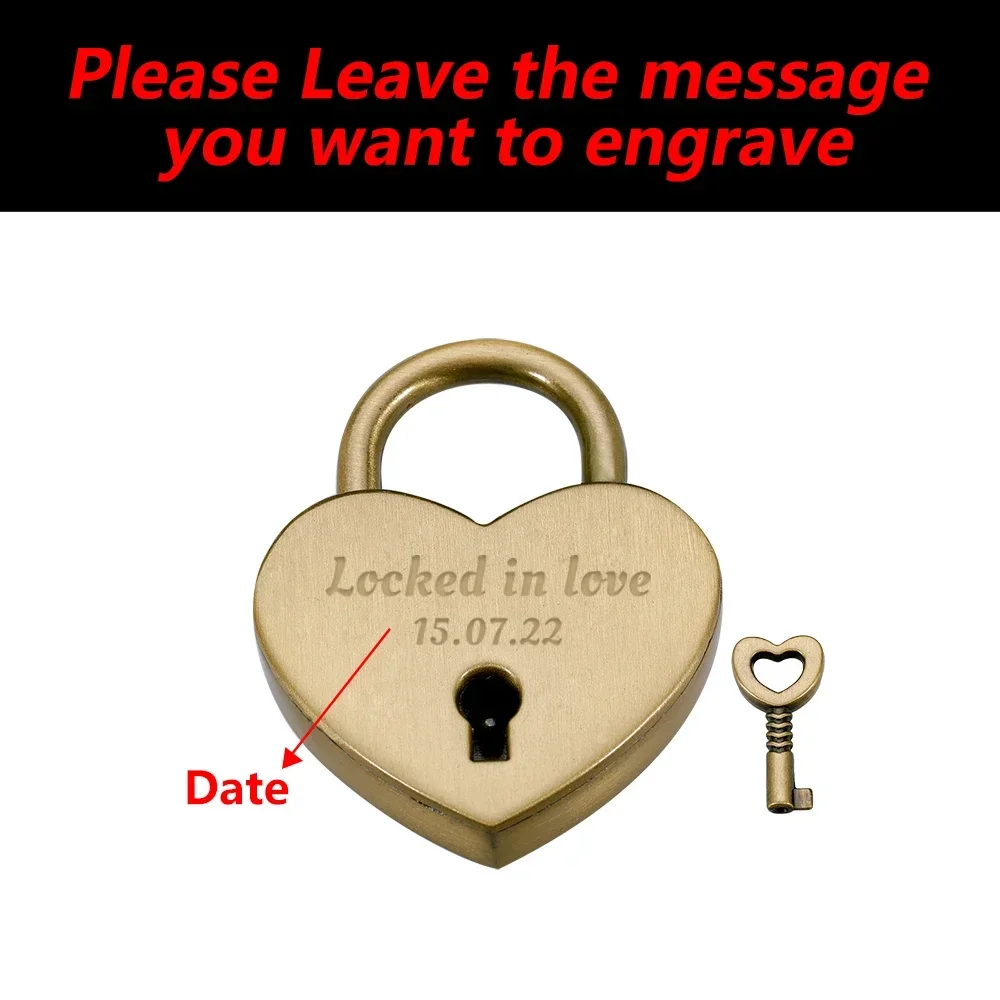 Couple Gift Valentine's Day Customized Love Lock Date keychain Padlock Safety Travel Security Locks For Luggage Lock Padlock