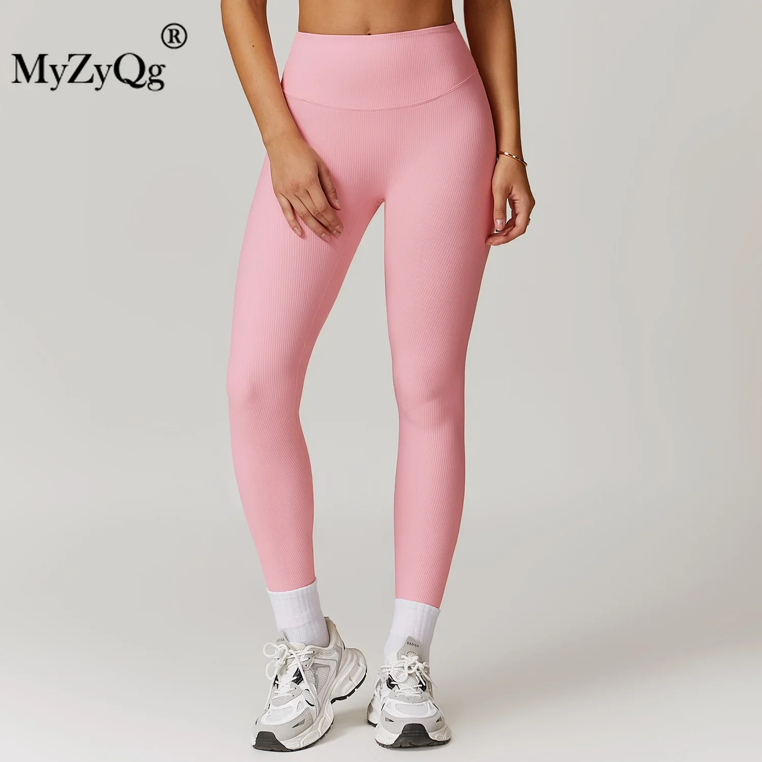 MyZyQg ผู้หญิง Legging ด้ายยกสะโพกเอวสูงกางเกงโยคะสวมใส่กางเกงกีฬารัดรูป Fast Dry Running Fitness กางเกง