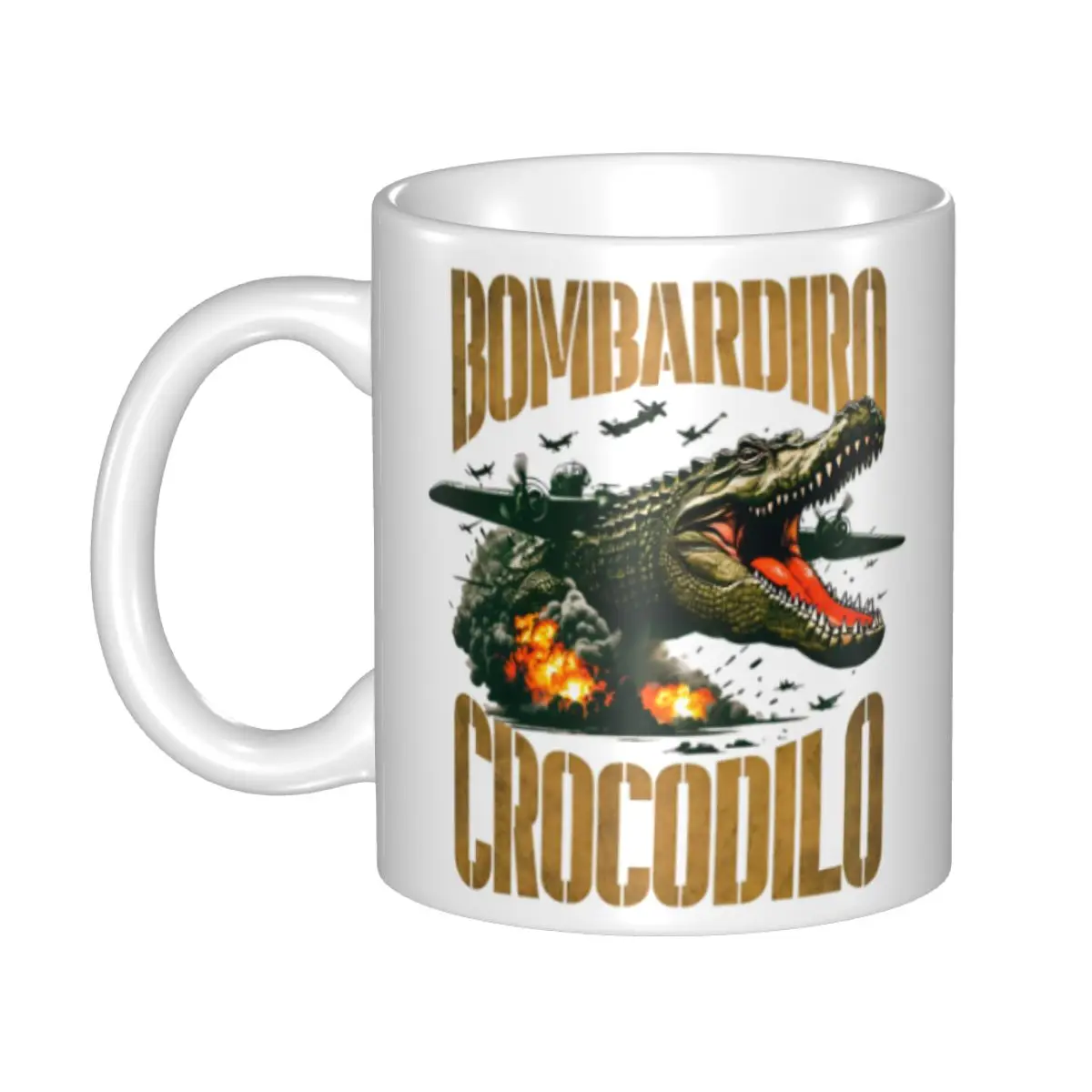 

DIY Italian Brainrot Bombardiro Crocodilo Meme Ceramic Mugs Customized Coffee Cups Creative Present