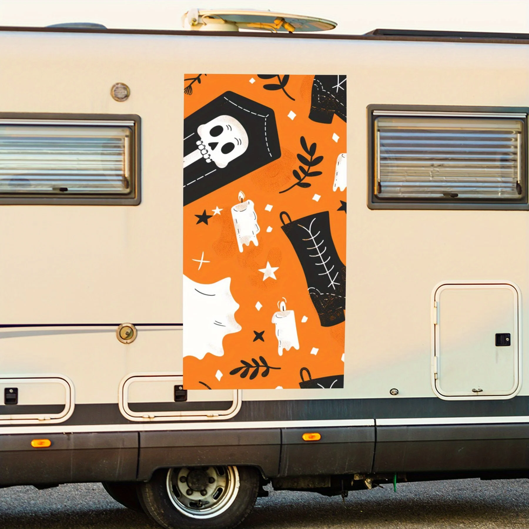 

Хэллоуин Elements Fun виниловая наклейка для двери автомобиля дома на колесах, водонепроницаемые самоклеящиеся виниловые наклейки, защита автомобиля