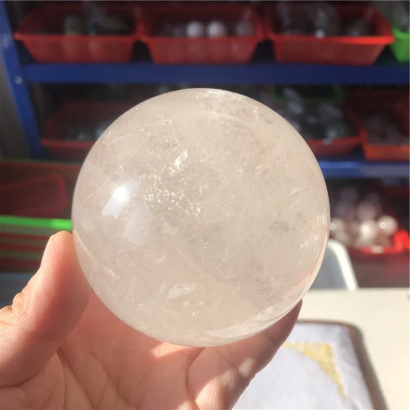 

8cm Natural Rock Clear Quartz Crystal Spheres white crystal ball for sale