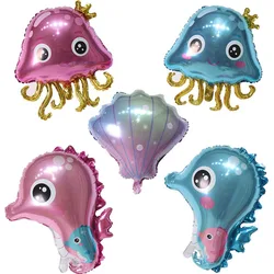 Ocean Animal Balloons Jellyfish Sea Horse Shell Foil Balloons for Birthday Baby Shower Party Decor Under The Sea Party Supplies