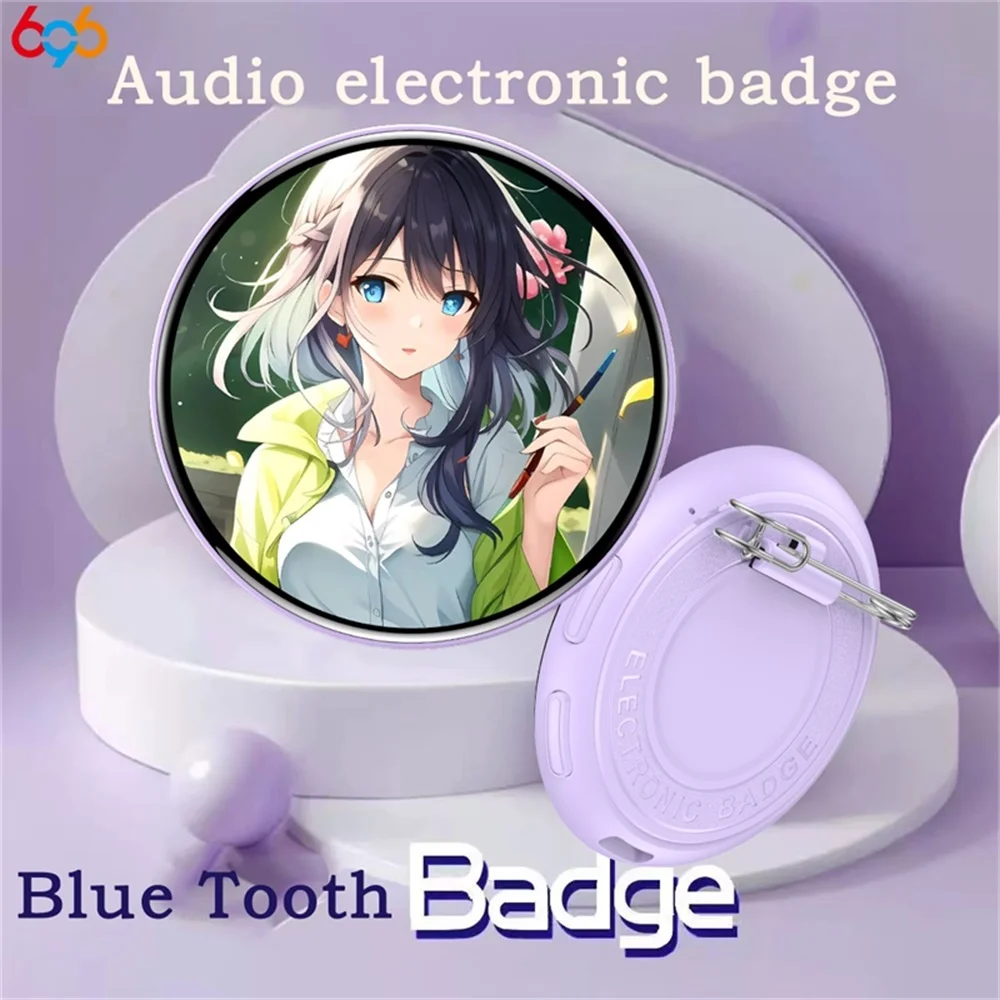 Insignia Electrónica de Audio con Reproducción de Video, Carrusel Dinámico de Imágenes, Llamadas Bluetooth, Luz Auxiliar Colorida de 1.95 Pulgadas, Menú 3D, Broche