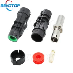 BEVOTOP 1Pcs Waterproof HSD LVDS 4 Pin Connector Black Code A Female Jack Assembly for 4-Core HSD LVDS Coaxial Cable