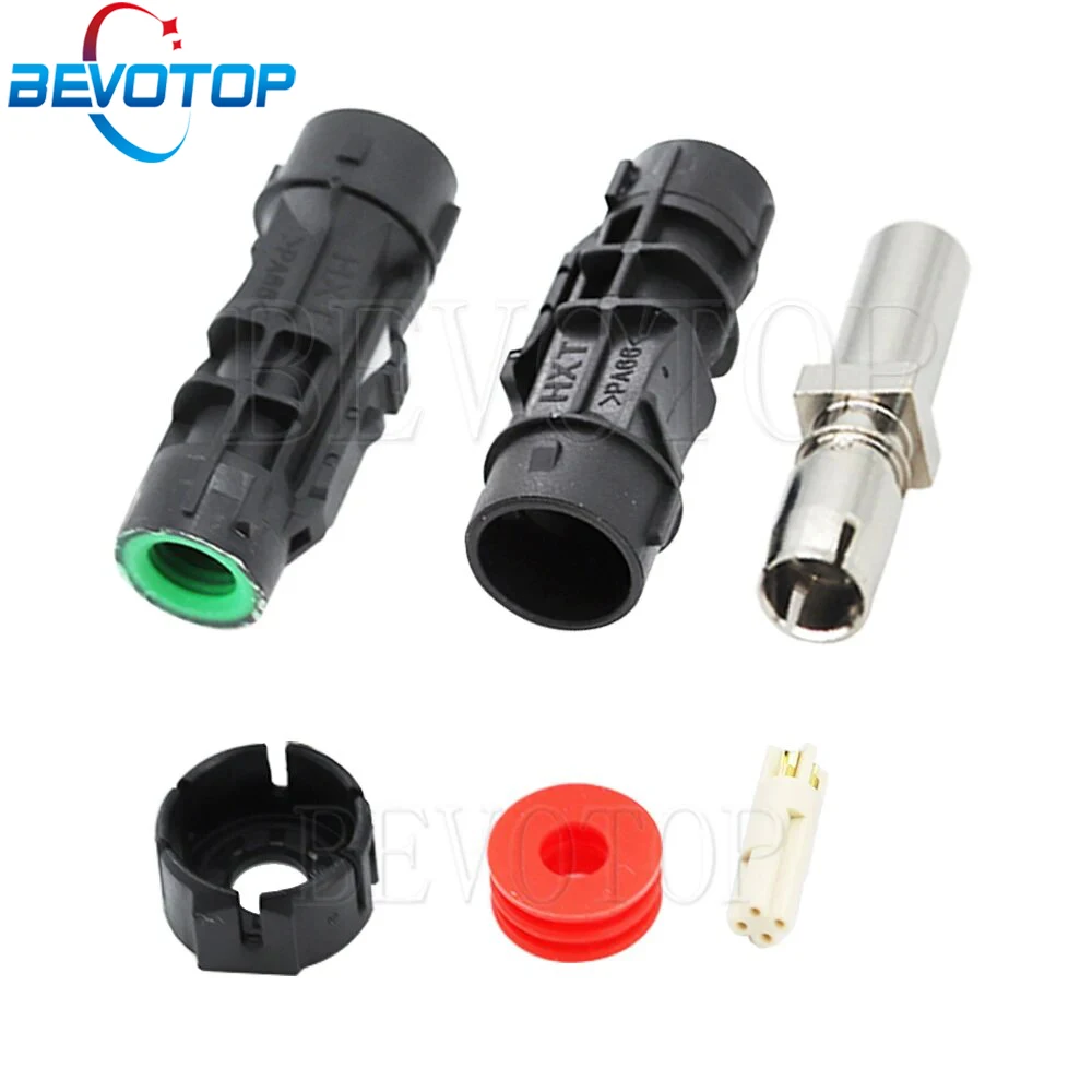 BEVOTOP 1Pcs Waterproof HSD LVDS 4 Pin Connector Black Code A Female Jack Assembly for 4-Core HSD LVDS Coaxial Cable