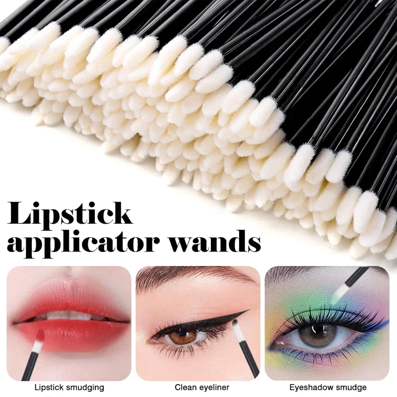 Disposable Lip Brushes Eyelash Mascara Wands Lash Brushes for Eyelash Extensions Portable Makeup Lipstick Wands Applicator Tool