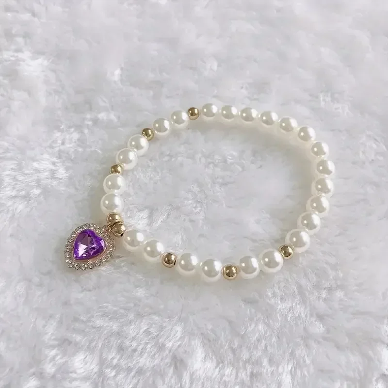 Fashion Pet Heart Pendant Necklace Adjustable Collar Fake Pearls for Dogs Cats Stylish and Comfortable Accessories Pet Supplies