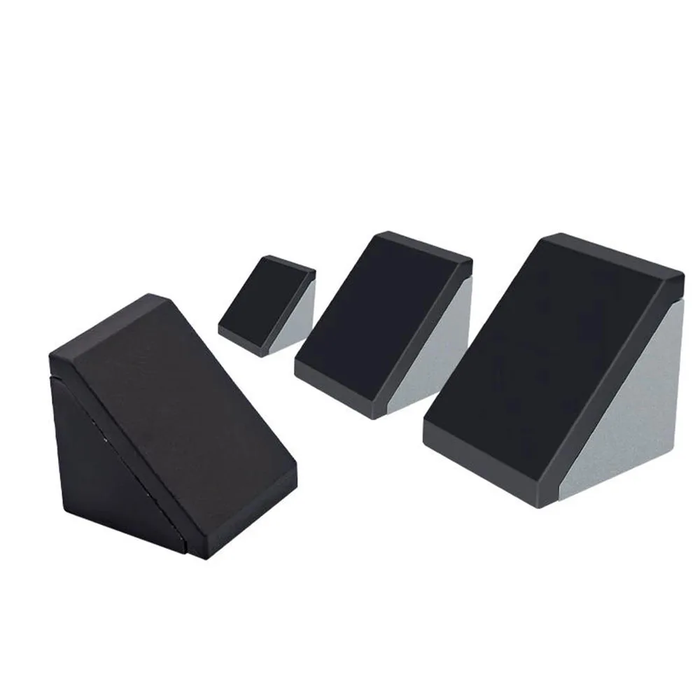 Corner Bracket Fitting Black Angle Aluminum Connector with Cap For Industrial 2020 3030 4040 4545 3060 4080 10PCS Sliver