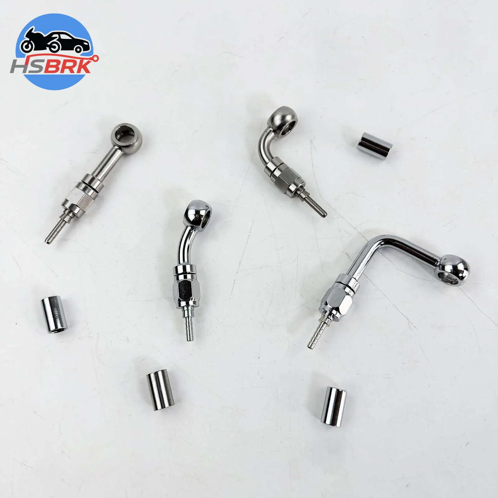 M10 Banjo accessory kit 0/28/90 degrees extended extension press fit nickel plated brake hose connector hydraulic pipeline