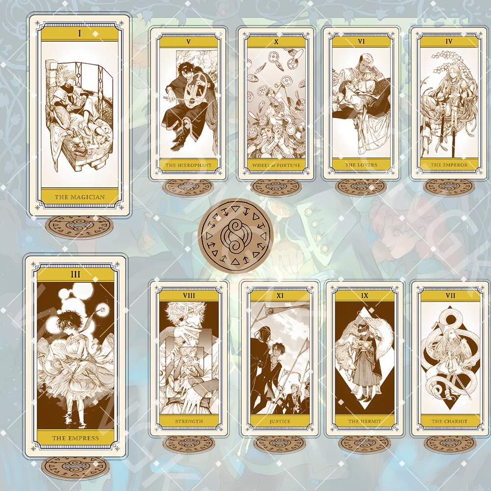 Soporte acrílico de 15 cm para llavero de Anime Witch Hat Atelier, Soporte acrílico de Anime Coco Qifrey Olruggio Agott, Tarjetas de Tarot de acrílico, Regalo para fans