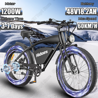 E-Bike 1200W Powerful Motor 48V18.2AH Lithium Battery Speed 60KM/H Electric Bike 26*4 Inch Fat Tire All Terrain Electric Bicycle