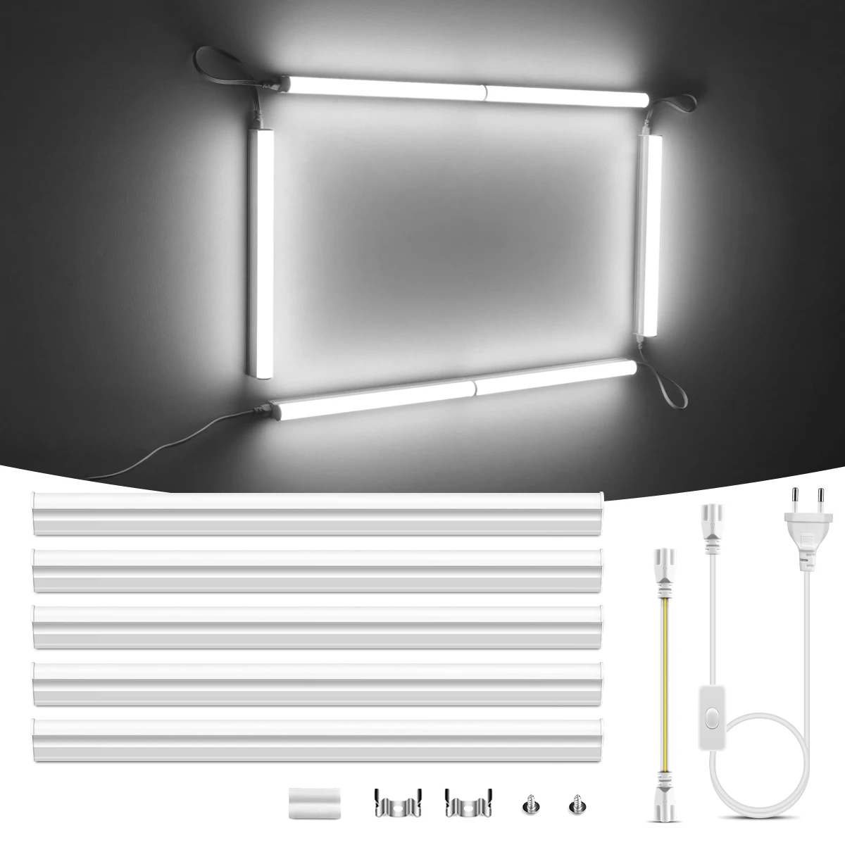 

1 - 6Pcs Алюминиевые светодиодные лампы полосы 50cm 15W T5 трубки 220V Современный потолок DIY стиль Гостиная Ресторан Декоративное освещение