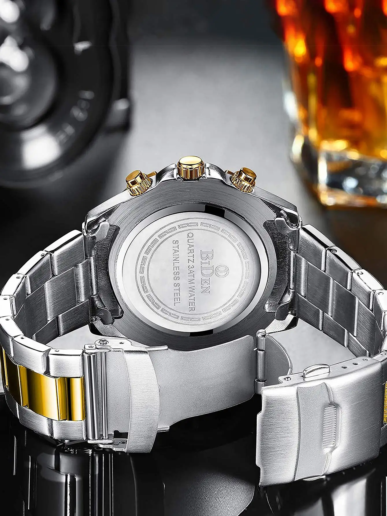 BIDEN Men\'s high-end brand luxury original waterproof six pin multifunctional quartz watch men\'s gold frame style new model