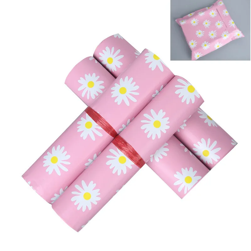 100Pcs Pink Courier Mailer Bags Packaging Poly Package Plastic Self-Adhesive Mailing Express Bag Envelope Postal Pouch Mailing