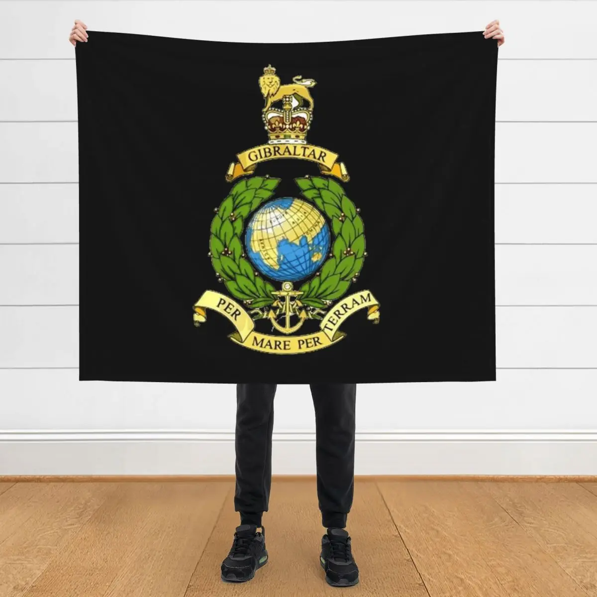 

The Corps of Royal Marines Logo Throw Blanket Heavy Decorative Sofas christmas gifts Softest Blankets