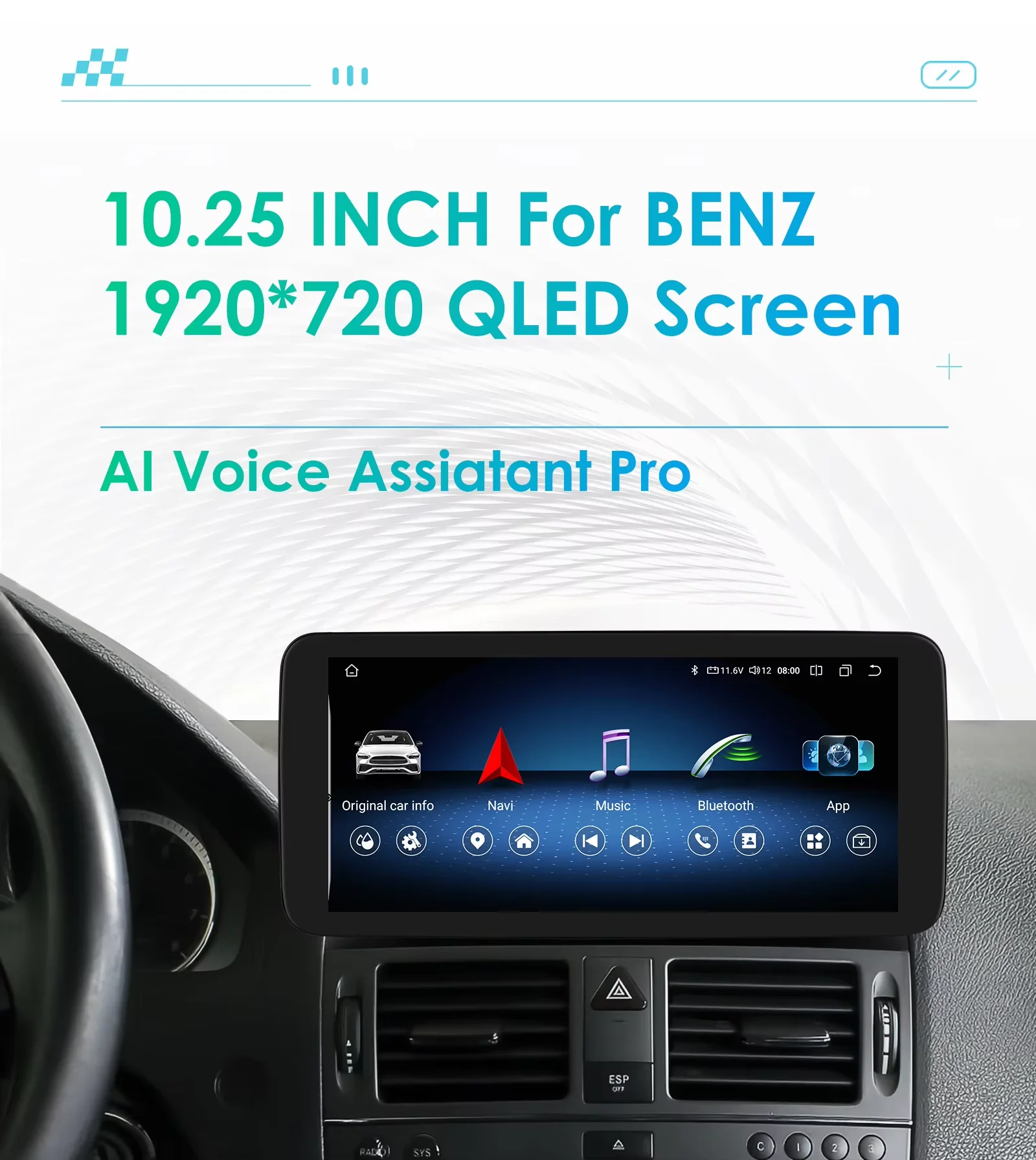 راديو سيارة 10.25 بوصة يعمل بنظام أندرويد 13 لبنز C Class W204 2008 - 2010 ستيريو نظام تحديد المواقع مشغل فيديو الوسائط المتعددة Carplay Auto 4G وحدة الرأس #5