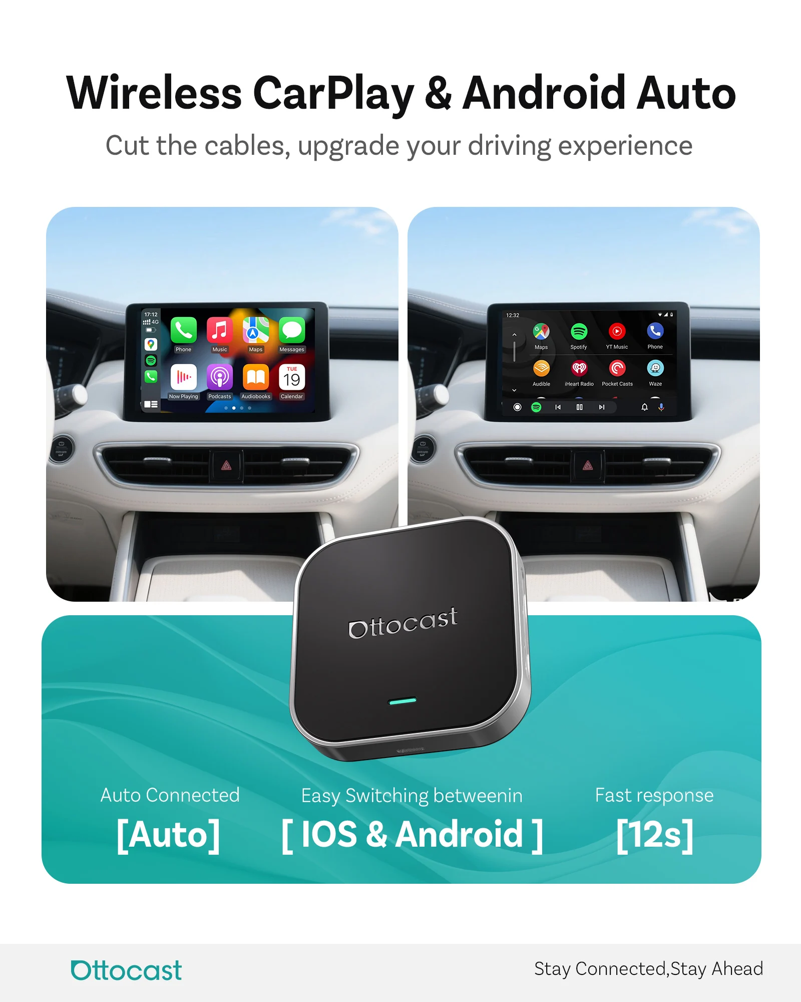OTTOCAST E2 CarPlay Android Auto AI Box for Benz Audi