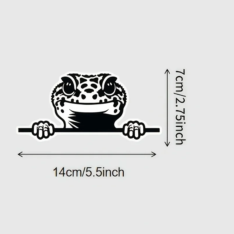 1pc Peeking Leopard Gecko Waterproof Vinyl Sticker Cute Animal Decal For Car Laptop Phone Window Decor Accessories