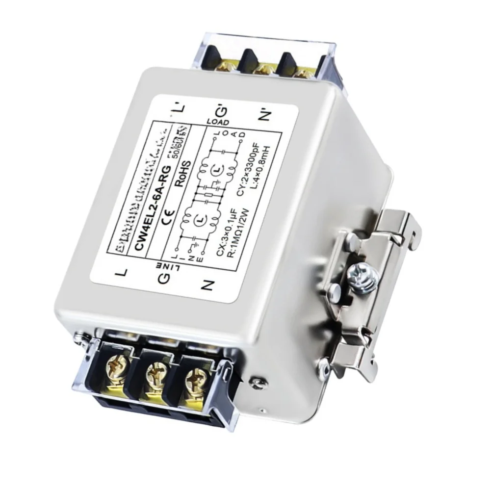 Single Phase Two Stage AC For Power Supply Filter CW4EL2-RG For 6a 10A 20A 40A DIN Rail Terminal Block Anti-interference For