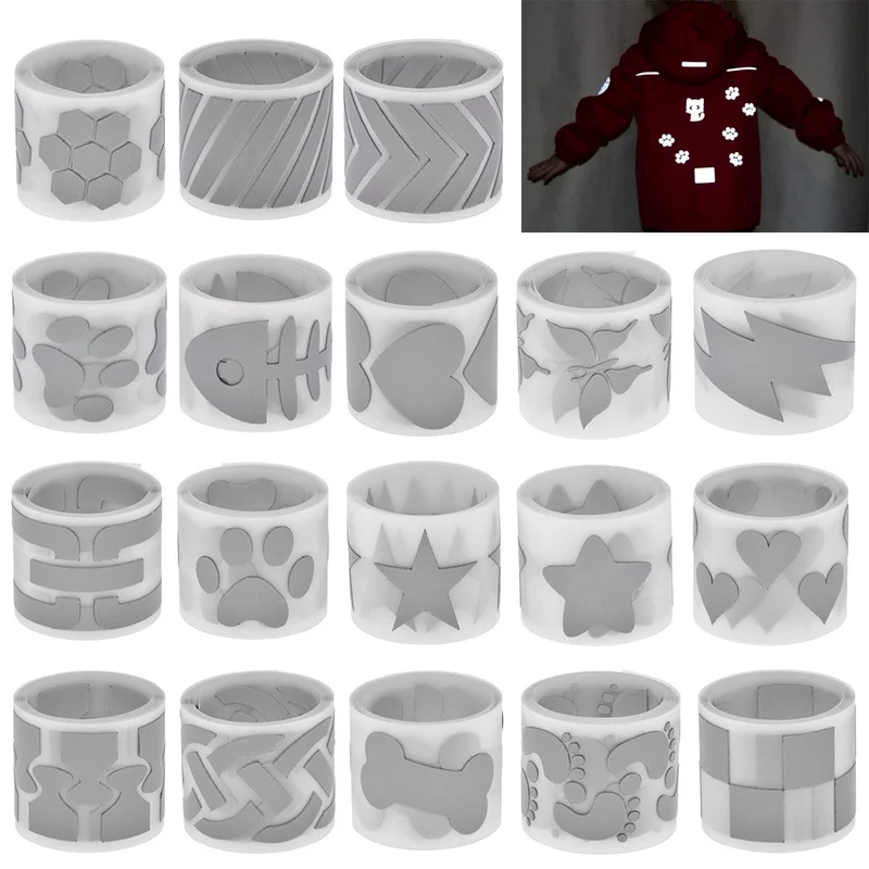 100x3 سنتيمتر PET مادة عاكسة الشريط ملصق للسلامة الرياضة الدراجات الملابس العاكسة DIY بها بنفسك الخياطة الحرف عاكس ملصق #1