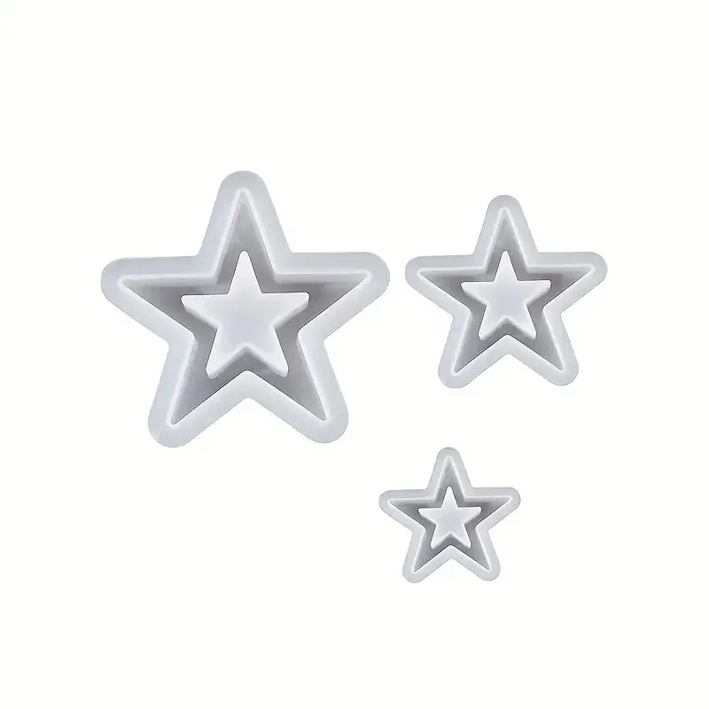 3 Stück sternförmige Silikongussformen, 3D-Hohlstern-DIY-Bastelformen, für Epoxidharz, Gips, Weihnachtsdekorationen zu Hause