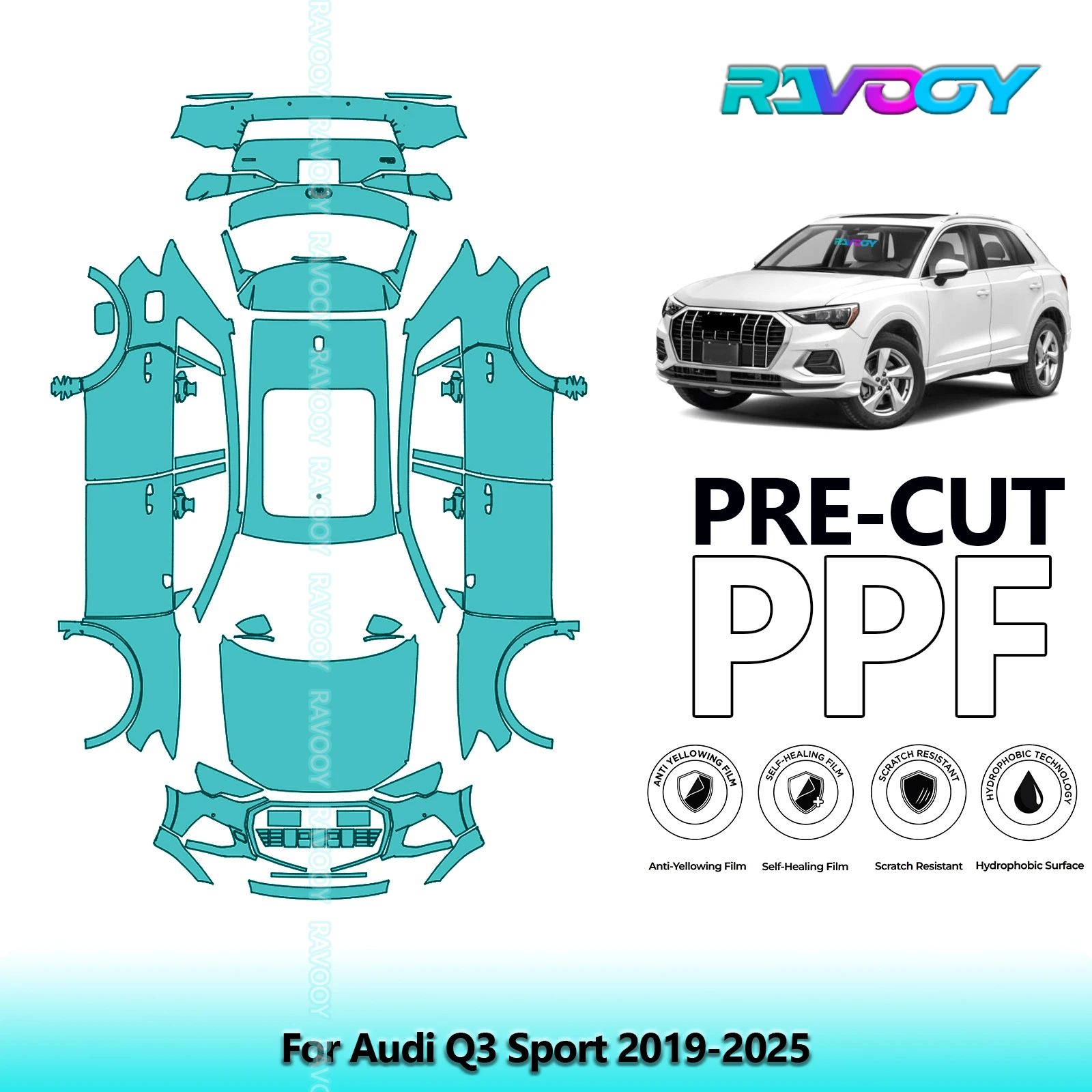 

Full Vehicle Clear Bra Precut PPF Paint Protection Film For Audi Q3 Sport 2019-2025