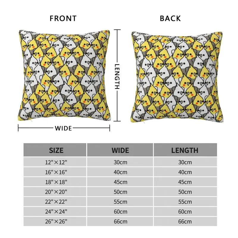 Nordic Parrot Birds Cockatiel Squad Cushion Cover Soft Animal Pillow Case Living Room Decoration