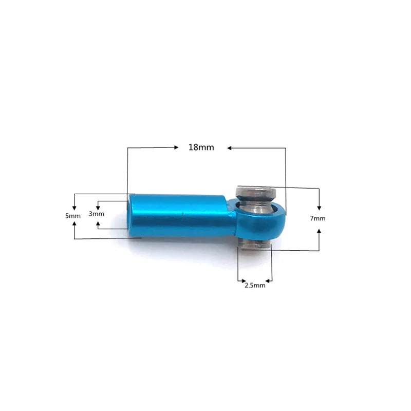 2 pz metallo M2.5 alluminio asta di collegamento tirante estremità giunto sferico lega 2.5MM testa a sfera foro L7MM per RC auto camion