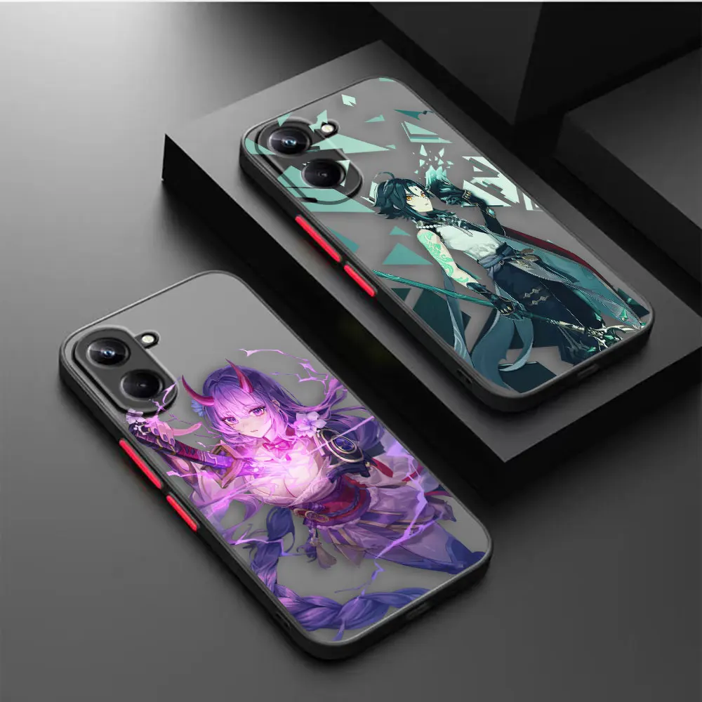 Matte Phone Case for OPPO Realme 11 10 9 9I 8 8I 7 7I 6 5 FIND X3 X5 R15 R17 PRO 4G 5G Case Shell Game Genshin Lmpact Beelzebul