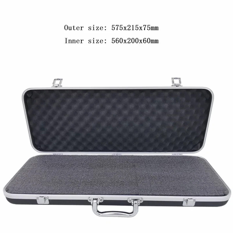 Portable Plastic Aluminum Alloy ToolBox Suitcase Impact Resistant Safety Instrument Case Storage Box with Sponge Lining