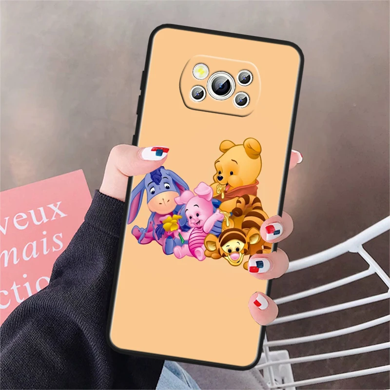 Disney Winnie Bear For Honor V20 10i 10X 9S 9X 9C 9A 8X 8C 8A 7S 7C 7A Magic 5 Lite Pro MAX Black Soft Phone Case