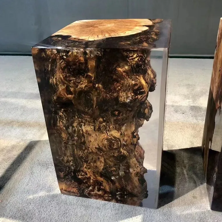 Transparent crystal epoxy solid wood pier office art chair