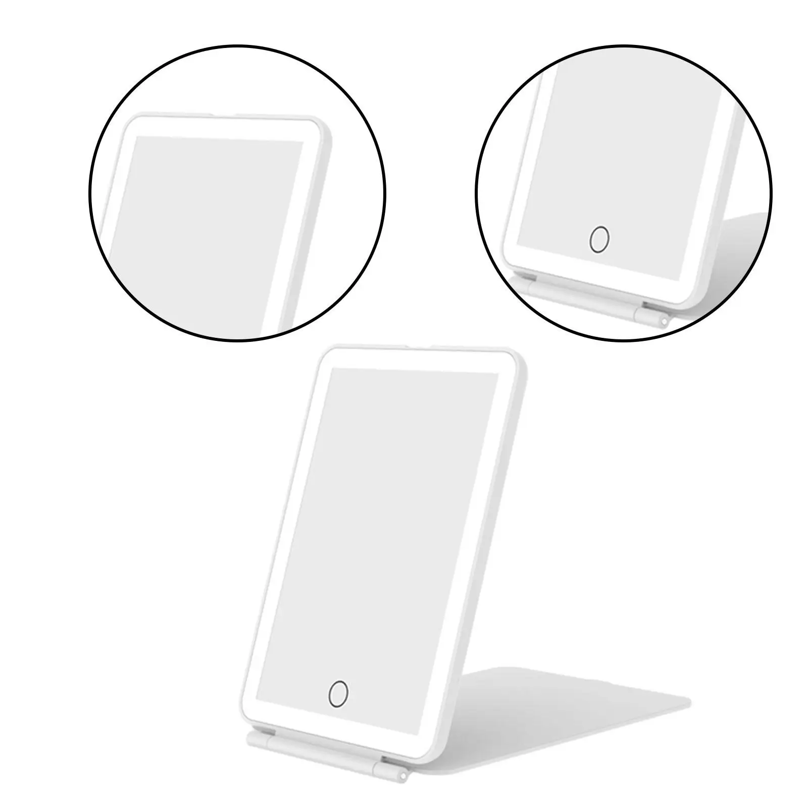 Składane lusterko podróżne do makijażu LED 3 kolory trybów światła z możliwością przyciemniania kompaktowych rozmiarów lustro kosmetyczne lusterko kosmetyczne prezent dla kobiet dziewcząt