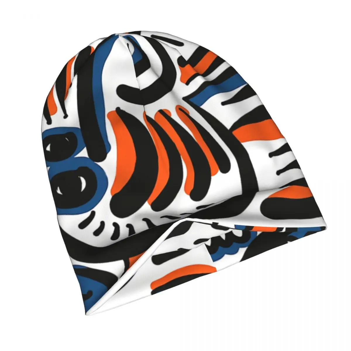 Blue Orange Aztec Creatures Bonnet Homme Outdoor Thin Hat Hip Hop Graffiti Street Art Beanies Caps For Men Novelty Fabric Hats