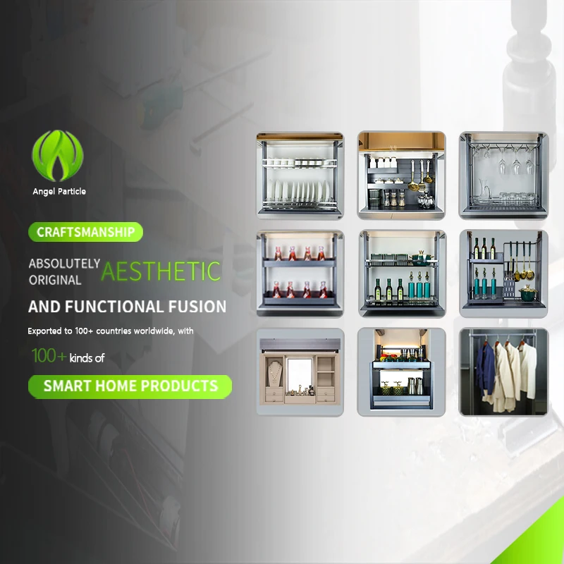 الجملة المطبخ المنزلية خزانة رفع كهربائي خزانة حائط خزانة سحب سلة تخزين الرف الفولاذ المقاوم للصدأ سعة كبيرة #4