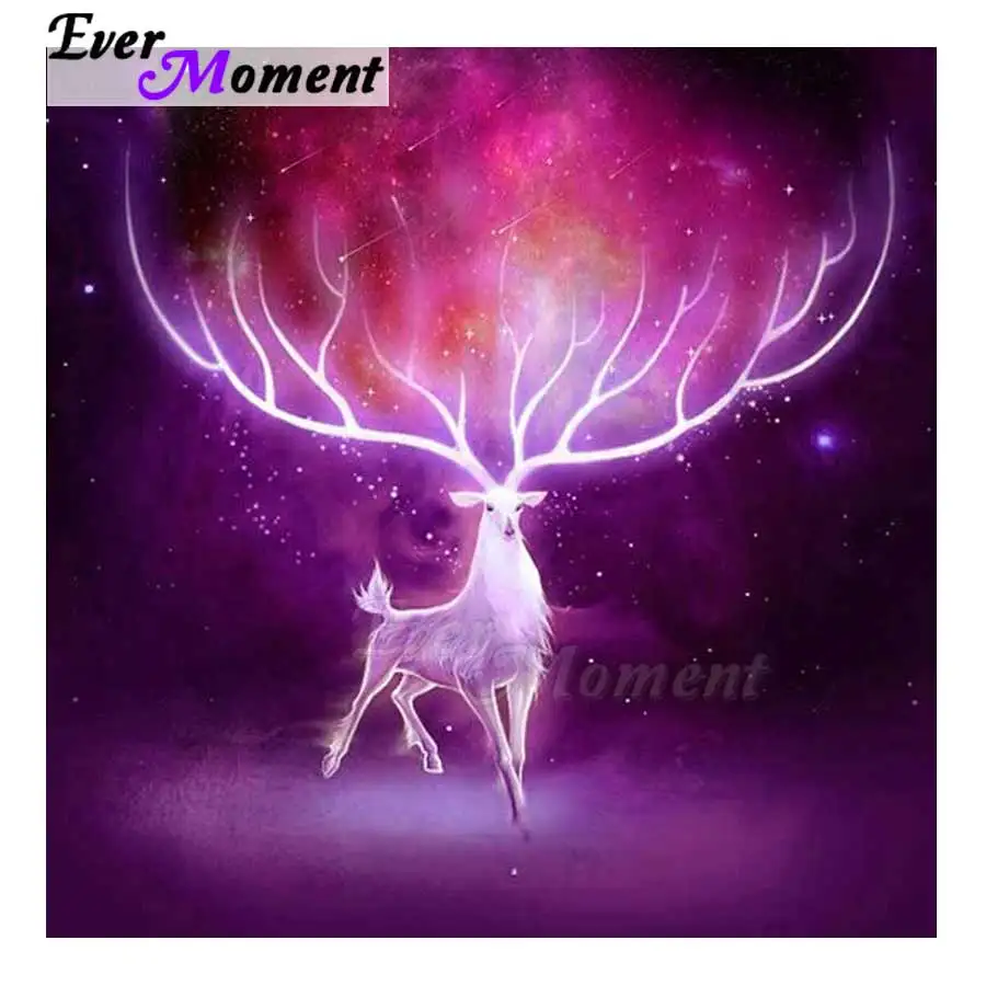 

Алмазная картина Ever Moment, картина оленя со стразами, полная квадратная дрель, украшение для дома, алмазная вышивка ASF1455