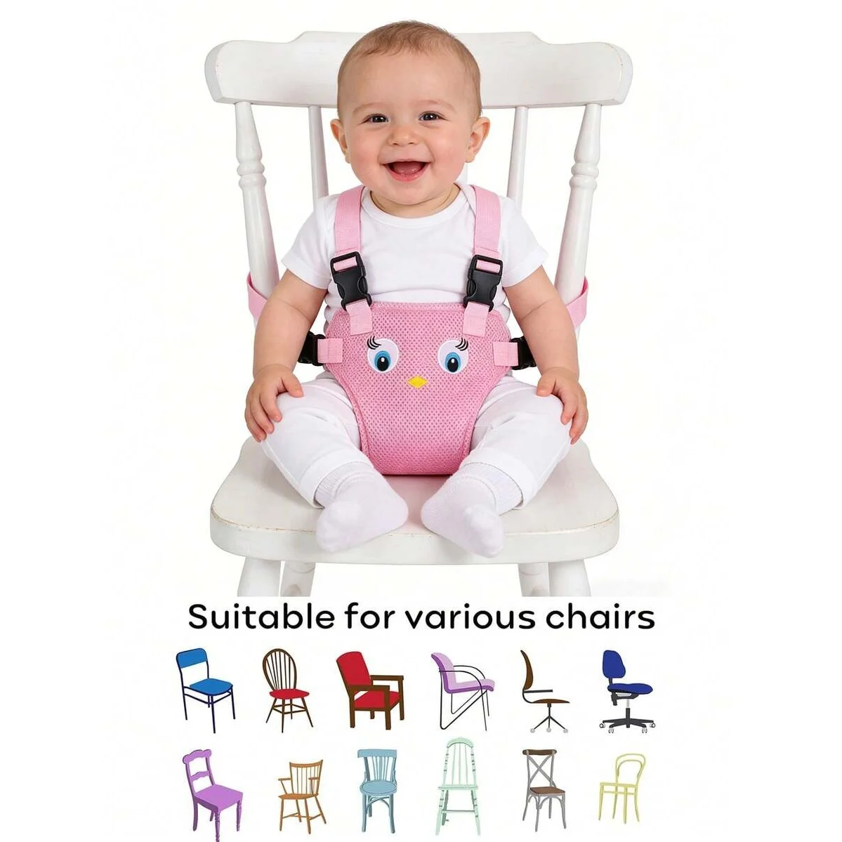 1pc Portable Bab Dining Safety Harness Strap Adjustable Toddler High Chair Booster Belt Ant Fall Fixing Band For Home Restaurant