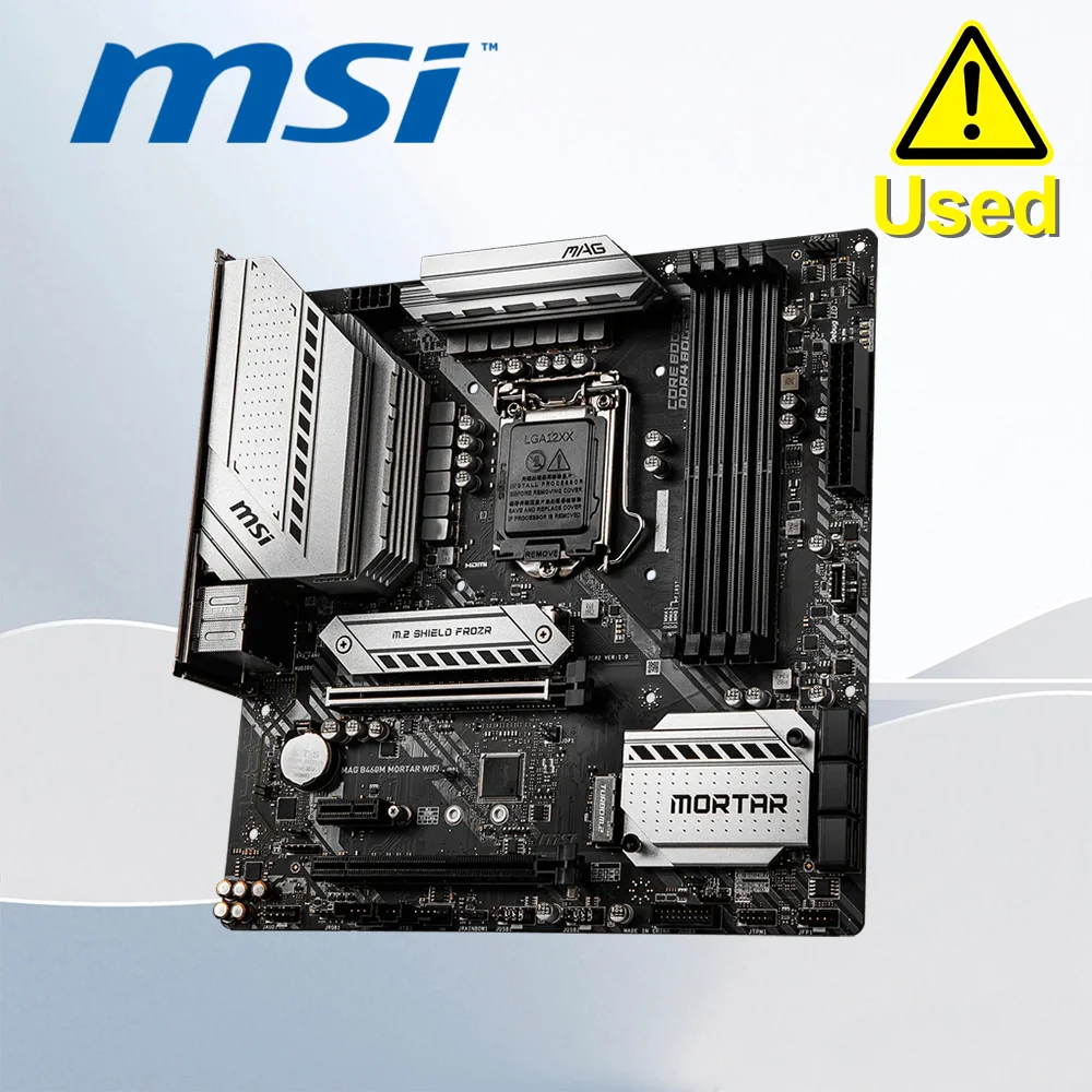 Placa-Mãe MSI MAG B460M MORTAR WIFI LGA 1200 2×PCI-E X16 128GB PCI-E 3.0 1×Display Port 4×DDR4 1×HDMI