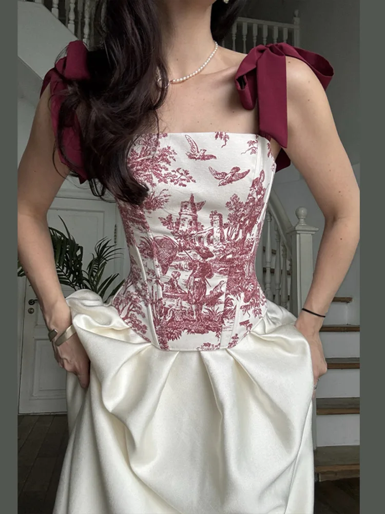 Bedruckte Schnür-Korsett-Tops für Damen, sexy, trägerlos, ärmellos, rückenfrei, schmal geschnitten, unregelmäßiger Saum, kurzes Top, neu, Partykleidung – Detail 12