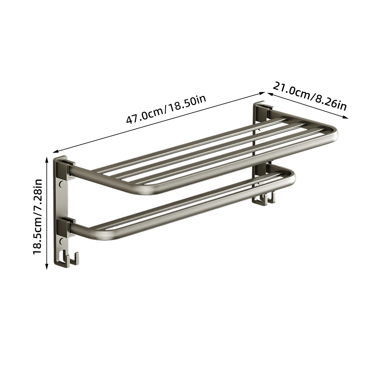 Aluminum Alloy Towel Rack Foldable Towel Bar Rustproof Towel Holder Wall Mounted Towel Storage Shelf Bathroom Accessories